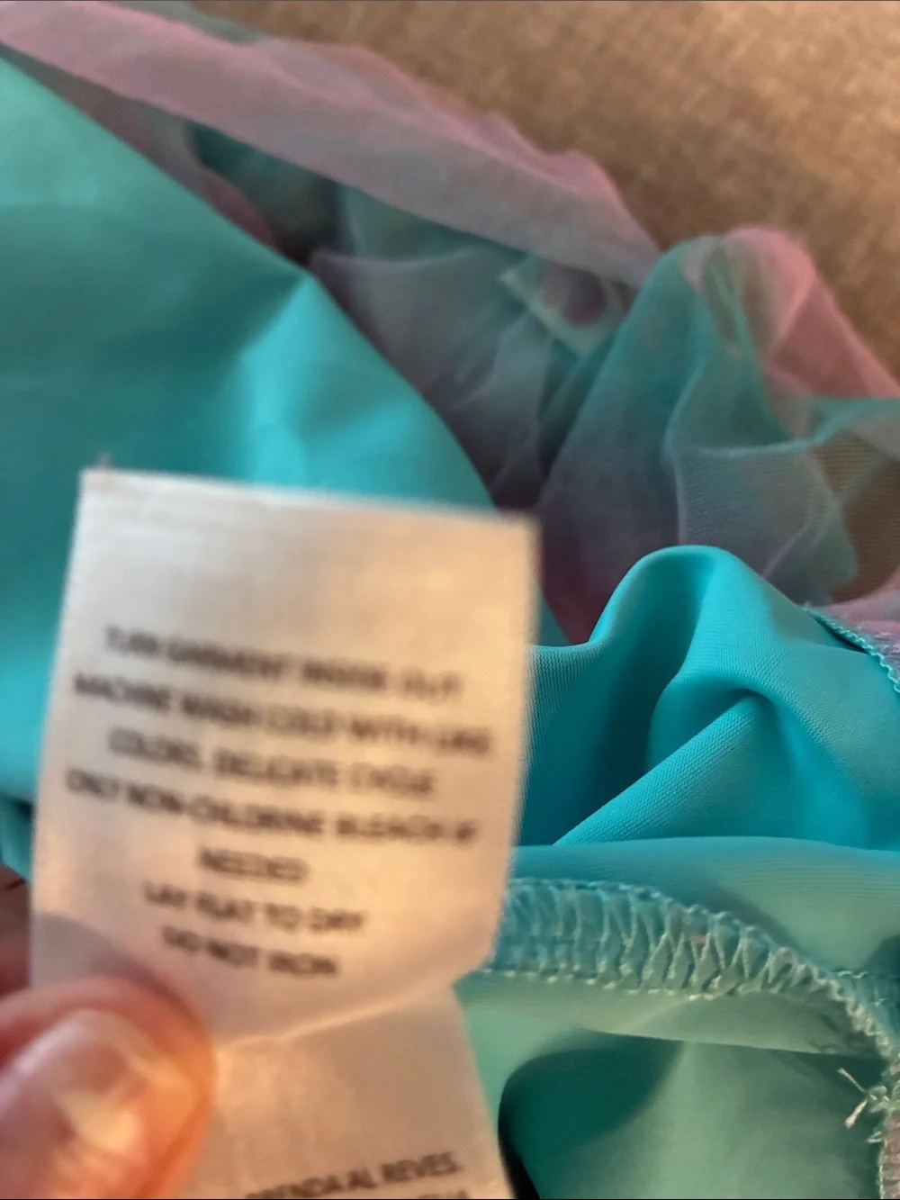 Girls Disney Little Mermaid Aqua Mermaid-Scale Skirt w/ Tulle Ruffle hem